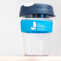 reusable drink cup with Ellen MacArthur Foundation logo