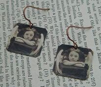 earrings featuring a photograph by Julia Margaret Cameron