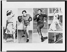 poster featuring Babe Didrikson competing in various sports