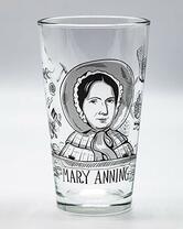 drinking glass featuring Mary Anning image