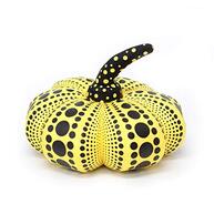 yellow pumpkin featuring Yayoi Kusama polka dots
