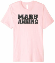 t-shirt featuring name of Mary Anning
