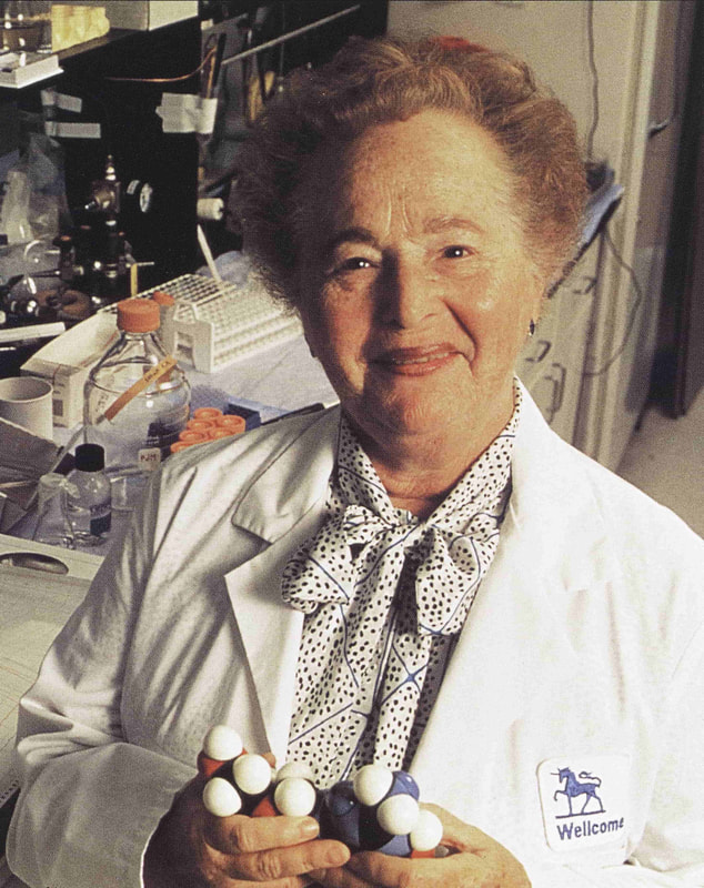 Gertrude Belle Elion in the lab