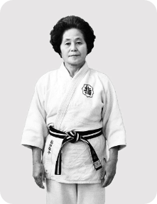 Keiko Fukuda in her jujitsu gi