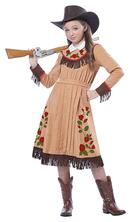 child wearing Annie Oakley costume