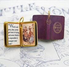 necklace charms with quotes and images from Alcott books
