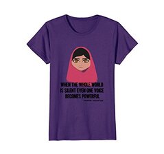 t-shirt with Malala Yousafzai image and quote