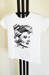 t-shirt featuring image of Katharine Hepburn