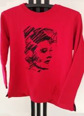 long-sleeve shirt featuring image of Katharine Hepburn